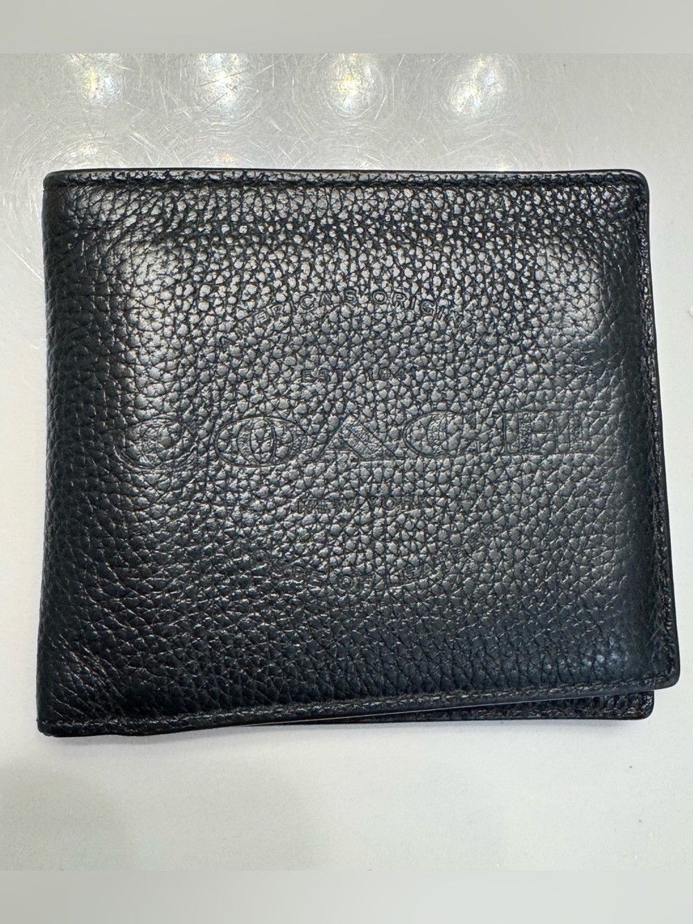 Coach Men’s Black Pebble Leather Billfold Wallet - Picture 2 of 13